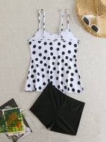 Sexy High Waist Shorts Ruffle Women Swimsuit Two Piece Swimwear Female Tankini Set Polka Dot Bathing Suits Brazilian Biquini