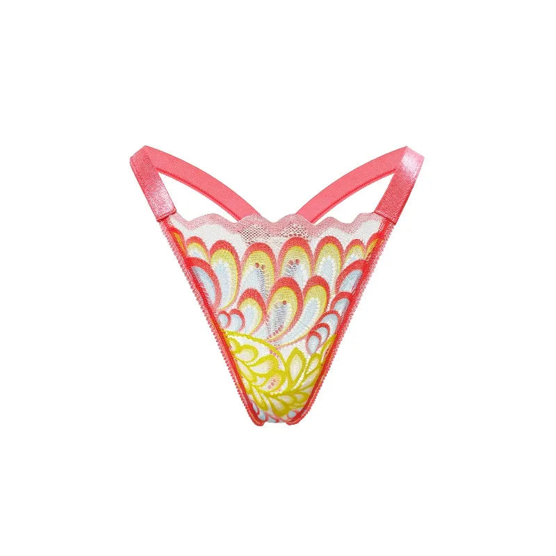 1pc Low Rise Mixed Color Sexy Women G-string Fashion Style Hollow out Elegant Sexy Lingerie Breathable Soft Lady Thong Underwear