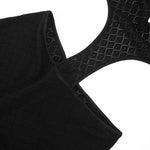 Sexy hot girl solid color see-through slim fit knitted deep V jumpsuit
