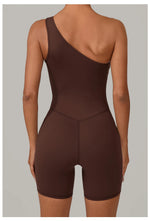 One Shoulder Women Sports Jumpsuit Sleeveless Yoga Rompers Backless Sportswear Women Workout One Piece Bodysuits Female