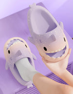 Cute Cartoon Shark Slippers For Women Men Gradient Color Summer Platform Shoes Night Glowing Style Couples Home Street Slides