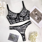 Toucheart 2 Piece Set Sexy Lingerie Set For Women Mesh Micro Perspective Beach Swimsuit Briefs Contrast Color Sexy Lingerie Set