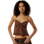 Women Camisoles Embroidered Trim V-Neck Spaghetti Strap Babydoll Tank Tops Summer Fashion Sleeveless Vests Streetwear