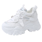 Breathable Mesh Platform Sneakers Women Spring Thick Bottom Non-Slip Casual Shoes Woman Lace-Up Chunky Sole Sports Shoes Ladies