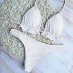 Summer Brazilian Bikini Set for Women Sexy 2 Pieces Set Push-up Swimwear Bandage Top Thong Bathing Suit Swimsuit Beachwear