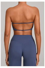 Padded Backless Bandeau Sports Bra Gym Women Crop Tube Top Seamless Yoga Top Sexy Workout Sportswear Push-up Fitness Underwear