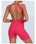 Sexy Fitness Yoga Jumpsuit Women Hollow V Neck Tight Backless Sports One Piece Suits Quick Drying Sleeveless Scrunch Romper