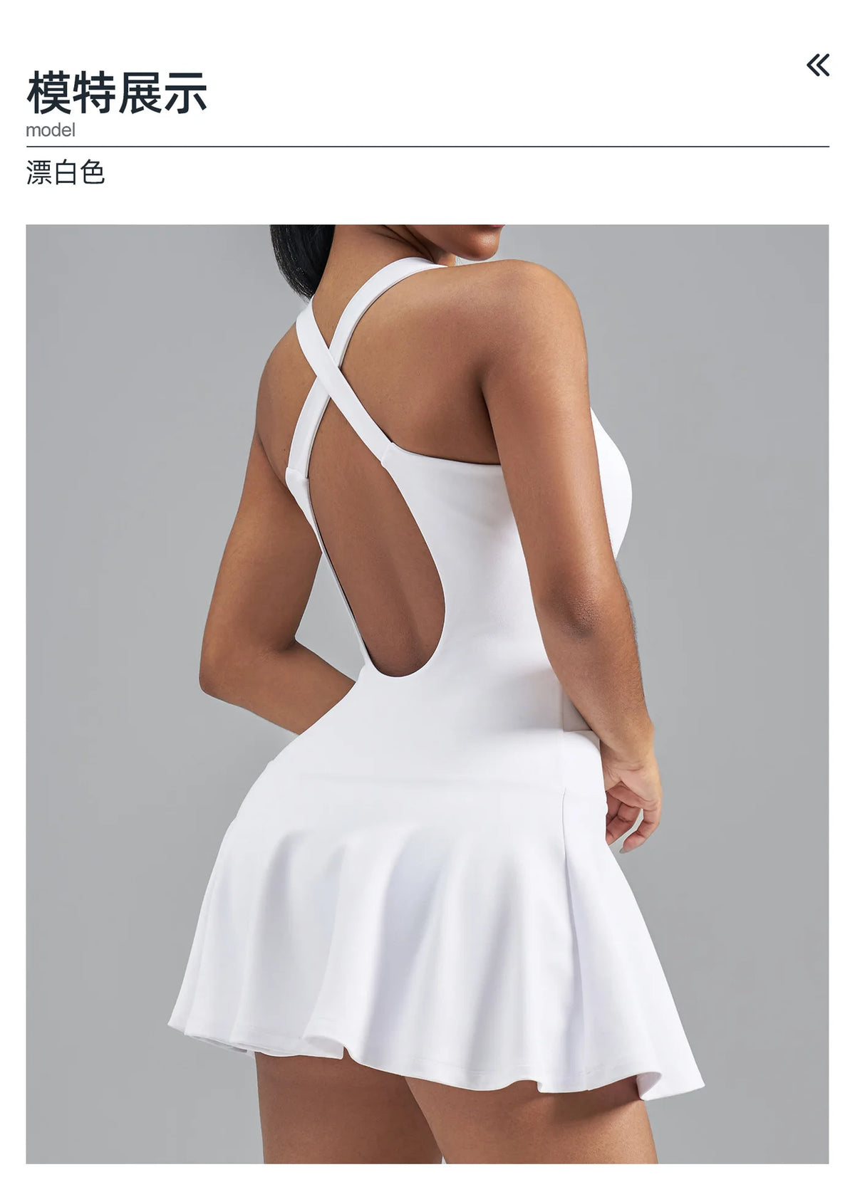 Women's Color Blocked Tennis Dresses Women Hollow Back Cross One Piece Sports Suits Built in Shorts with Pocket Yoga Golf Skirt