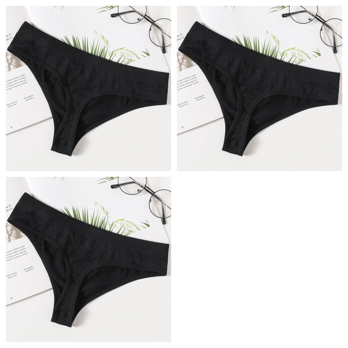 3PCS/Set Seamless Thongs Women Panties G-String Sport Underwear Female Sexy Lingerie Low Waist T-Back Underpants M-XL Intimates