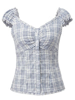 Women Summer Tops and Blouse Short Sleeve Square Neck Button Down Shirts Y2K Retro Casual Daily Streetwear