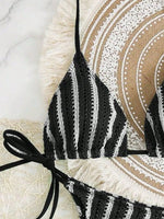 Sexy Black White Patchwork Bikini Set 2026 Women Striped High Waist Shorts 3 Piece Swimsuit Summer Push Up Bathing Suit Swimwear