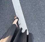 Black glossyFemale High Heels Open Toe Slides Trending Breathable Women Summer Outfit Casual Shoes12cm Sandals