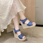 High-heeled Wedge Platform Fish Mouth 2026 New Women's Peep Toe Sandals Womens Shoes Comfort Summer Designer Shoes