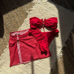 DEKA U Bandeau Bikinis Set Mujer Strapless Swimwear Sexy Women 3 Piece Swimsuit Bathing Suit Biquinis Brazilian Bikini