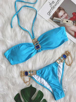 Halter Crystal Rhinestone Diamond Bikini 2026 Female Swimsuit Women Swimwear Two Pieces Bikini set Brazilian Bathing Suit Swim