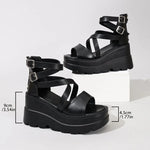 Super High Heel Women SandalsInner Height Increase Wedge Sandals for Women Peep-toe Platform High Heeled Sandals Sandalias