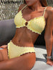 Wrinkled Crinkled Frilled Bikini Female Swimsuit Women Swimwear Two-pieces Bikini set Brazilian Bather Bathing Suit Swim V8053