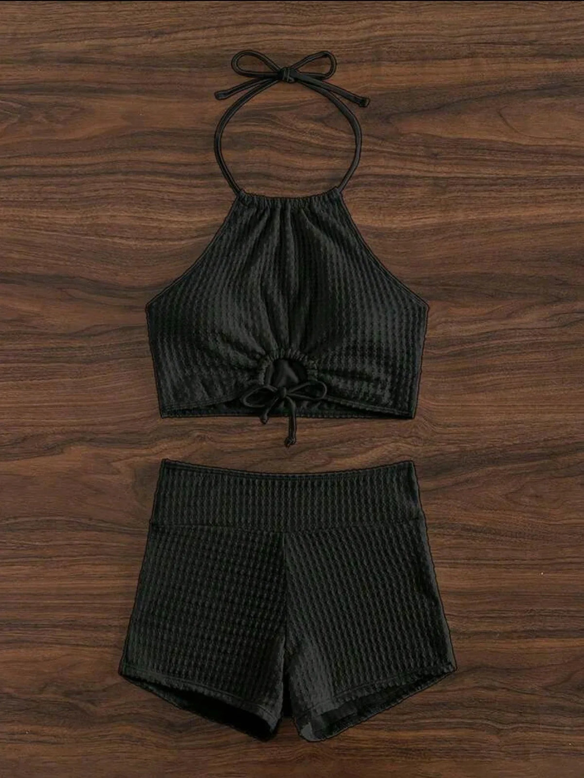 Sexy High Neck Bikini Sets Two Pieces High Waist Swimsuit Shorts Swimwear Female Thong Brazilian Biquini Beachwear Bathing Suit
