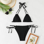 Sexy Orange Bikini 2025 Women Pearls Strap Push Up Drawstring Side Thong Swimsuit Luxury Lace Up Beach Bathing Suit Swimwear
