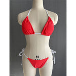 S - XL Sexy Halter Strappy High Cut Bikini Women Swimwear Female Swimsuit Two-Pieces Bikini Set Bather Bathing Suit Swim V6244
