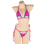 DEKA Summer Women Mini Micro Bikin Set Hollow Out Swimsuit Minimal Cover Halter Neck Self-tie Bra Top G-String Briefs Swimwear