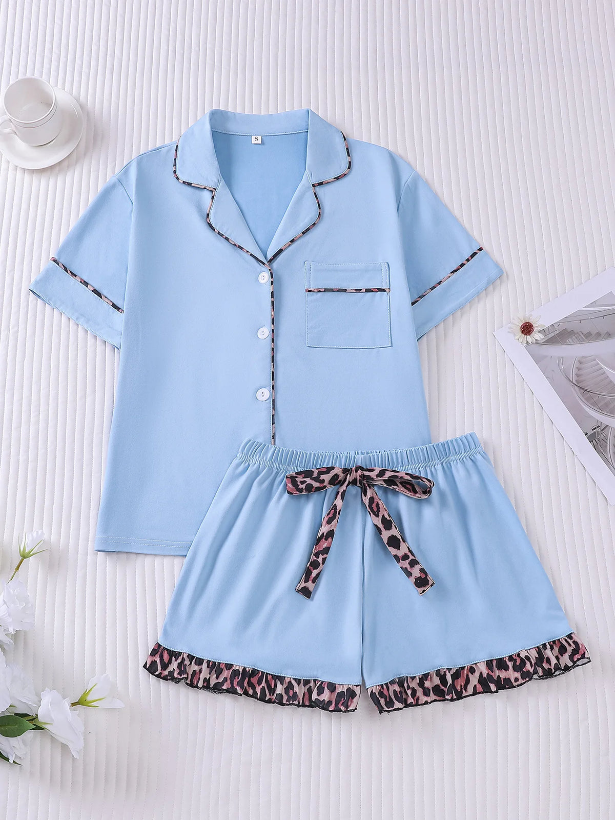 Women's Sleepwear 2026 New Summer Comfortable Pajamas Sets for Women Lapel Homewear Short Sleeve Shorts Set Pijamas Pajamas Set
