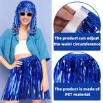 Bright Colors Beach Dance Skirt Hawaii Skirt Elastic Mid-rise Adults Kids Mini Skirt Rain Fringe Tassels Adjustable Curtain