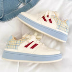 Autumn Mix Color Plaid Sneakers Women Breathable Lace Up Sports Shoes Woman Comfortable Soft Insoles Running Casual Shoes Female