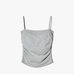 Summer Simple Women's Cotton Sling Camisole Crop Top Sleeveless Shirt Lady Bra Tank Tops Straps Skinny Girls Camisole Base Best