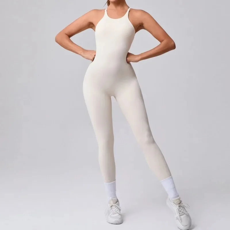 Women's Yoga Jumpsuits Sports Fitness Hip-lifting Cross Beauty Back Adjustable Straps One-piece Training Workout Gym Bodysuits