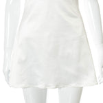 Women Summer Mini Dress Spaghetti Strap Lace Trim Corset Backless Satin Dress Retro Sexy Elegant Club Dresses Female