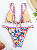 Printed High Cut Bikinis 2025 Brazilian Bikini Women Swimwear Female Swimsuit Two-pieces Bikini Set Bathing Suit Swim Beach Wear