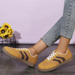 2026 Women's Flats Round Toe Lace-Up Platform German Training Shoes Women Comfy Plus Size 43 Non Slip Soft Sole Sneakers Woman