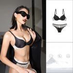 Sexy Lace Women Underwear Set Shiny French Push Up Bra Set 3/4 Cup Plus Size Underwire Brassiere Deep V Lingerie and Panties
