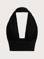 Sexy Solid Backless Crop Halter Top Women Summer 2024 Y2K Clothes Grunge High Street Style Club Sleeveless Cami Top Streetwear