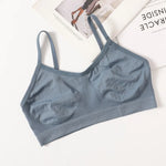 Women Soft Ribbed Bra Knit Wireless Bralette No Pad Camisole Non-Adjustable Thin Strap Lingerie Everyday Lounge Intimates M-L