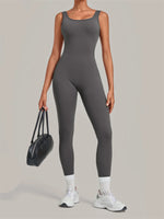 Summer Tight Yoga Jumpsuit Women Hollow Out Exposed Back Fitness Clothing Outwear Gym Running Workout Sports One Piece Suits