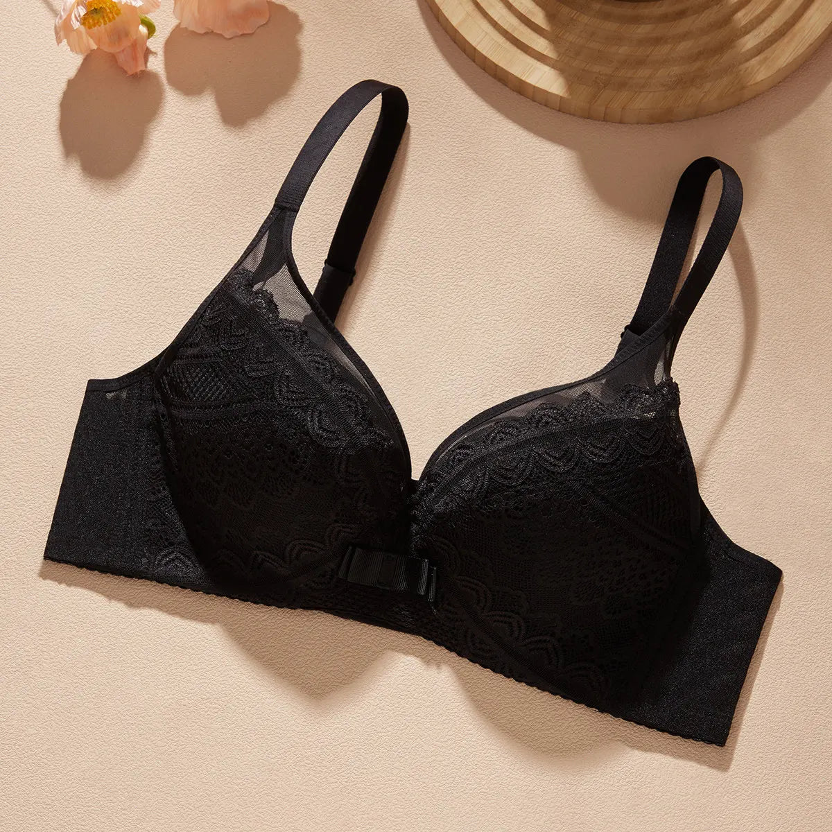 Oleno Elegant Lace Bras Underwear Small Bra Plus Size Wireless Adjustable Lace Women's Bra Breast Cover B C D E Cup Large Size