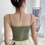 Ice Silk Tops Women Tank Tops Seamless Underwear Non-wire Bra With Pads Sexy Lingerie Female Summer Camisole