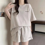 Summer New Pajamas Home Clothes Casual Shorts 2-piece Set Women's Korean Loose Preppy Short Sleeve T-shirt Fashion Women's Wear