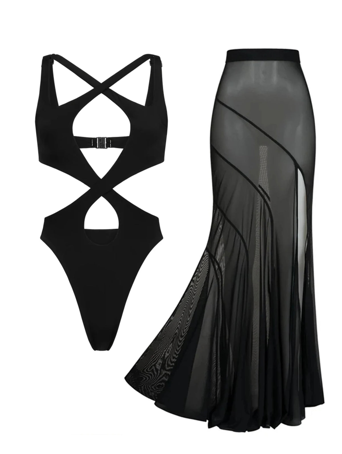 Buckle Off Shoulder Bikini With Skirt Women Swimsuit 2026 Trend Biquini Swimwear Lady Holiday Bath Suit Female Beachwear Outfits