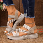 Women Sandals Non Slip Thick-Soled Wedges Shoes for Women Summer Outdoor Casual Sandals Fashion Open Toe Elastic Sports Shoes
