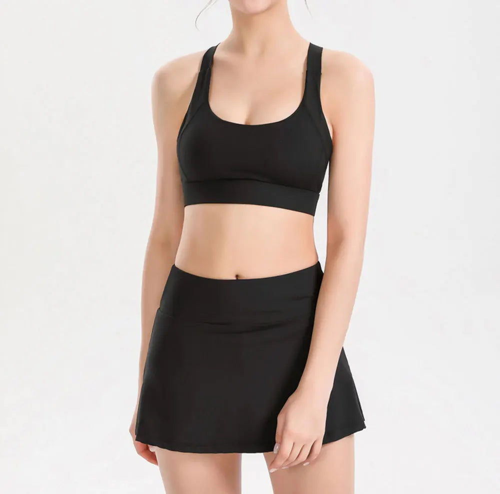 Summer Slim Yoga Shorts New Short Skirts Ultra Short Mini Skirts Gym Exercise Running Fitness Tennis Anti-Light Sports Skirts