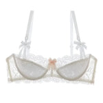 MOYISU French Romance Breathable and Comfortable Breathable Sexy Lace Not Empty Cup Bra Set Pure Desire Girl Super Beautiful