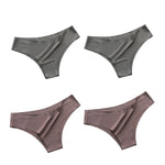 4Pcs/Set Women Ice Silk Panties Low Rise Briefs Soft Brazilian Panties Smooth Underwear Stretch Underpants Sexy Lingerie M-XL