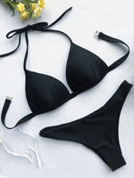 2025 Halter Bra Cup Bikini Women Swimsuit Female Push Up Swimwear Two Pieces Bikini set Brazilian Bather Bathing Suit Swim Lady