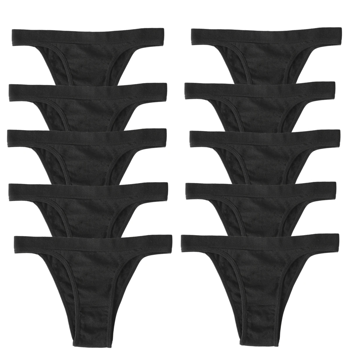 10Pcs/Set Women Seamless Panties Ribbed Underwear Sexy Lingerie High Leg Cut Female Sports Underpants Femme Thongs
