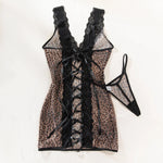 Toucheart 2PCS Lace See-through Hollow Out Sexy Interesting Thin Model Pajamas Panty Slim High Waisted Women Sexy Pajamas Set