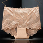 L-4XL Plus Size Women High Waist Panties Sexy Hollow Lace Flowers Embroidery Panty Lingerie Summer Breathable Butt Lifter Briefs
