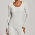 Women's Gym Fitness Shirts Yoga Long Sleeve Running Workout T-Shirts Push Up Sports Top Female Sexy Training Yoga Long Sleeve